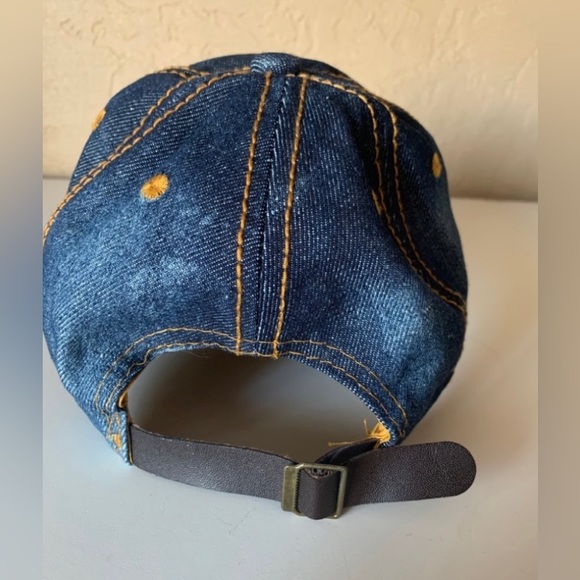 Route 66 Denim & Rhinestones Baseball Cap - Picture 4 of 7